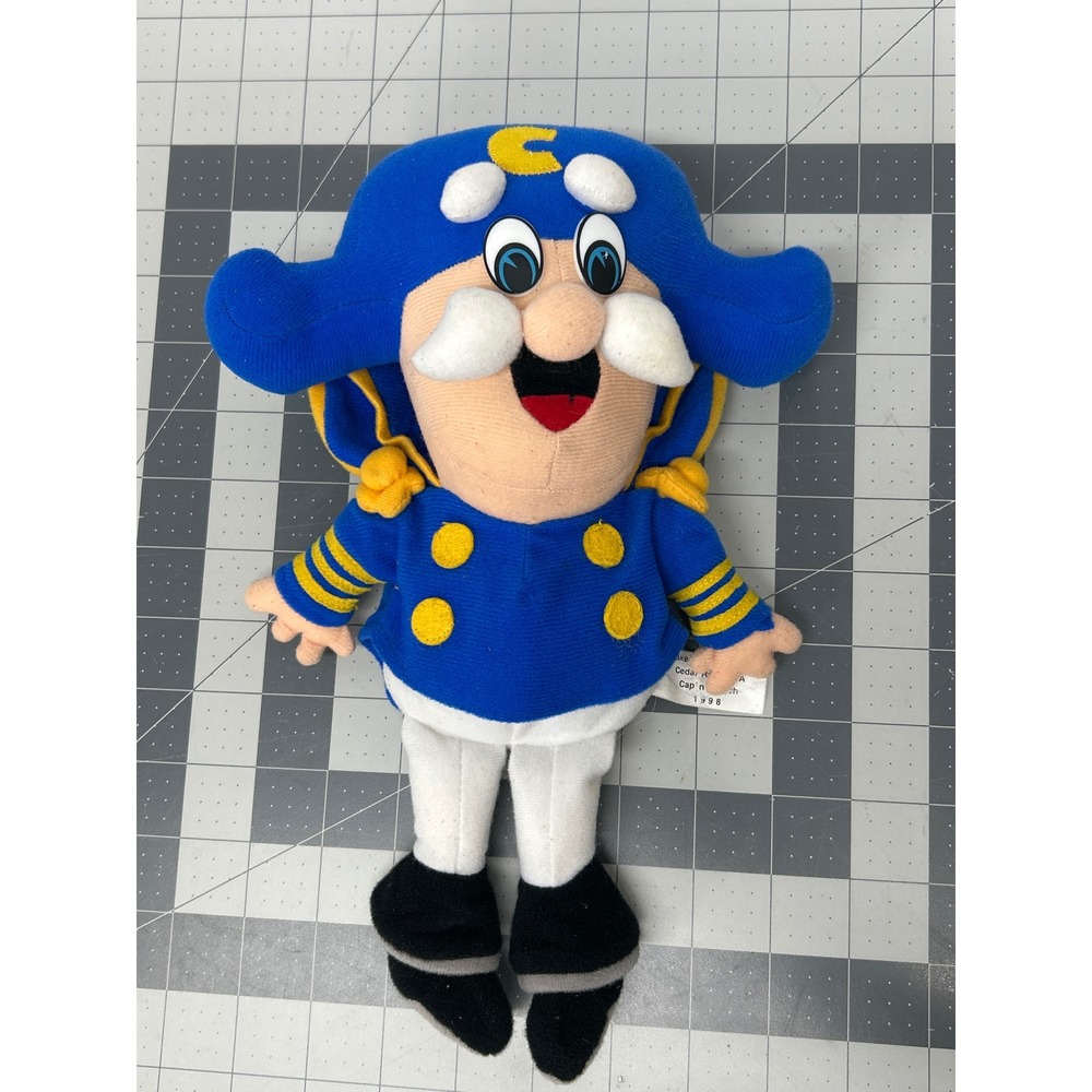 Vintage Captain Crunch Plush 12" Blue 1998 Quaker Oats Cereal Mascot  Kidcore